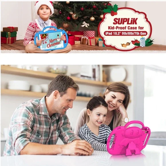 NWOT SUPLIK iPad 10.2 Case for Kids w/ Shoulder Strap & Stand - Green - Picture 7 of 11